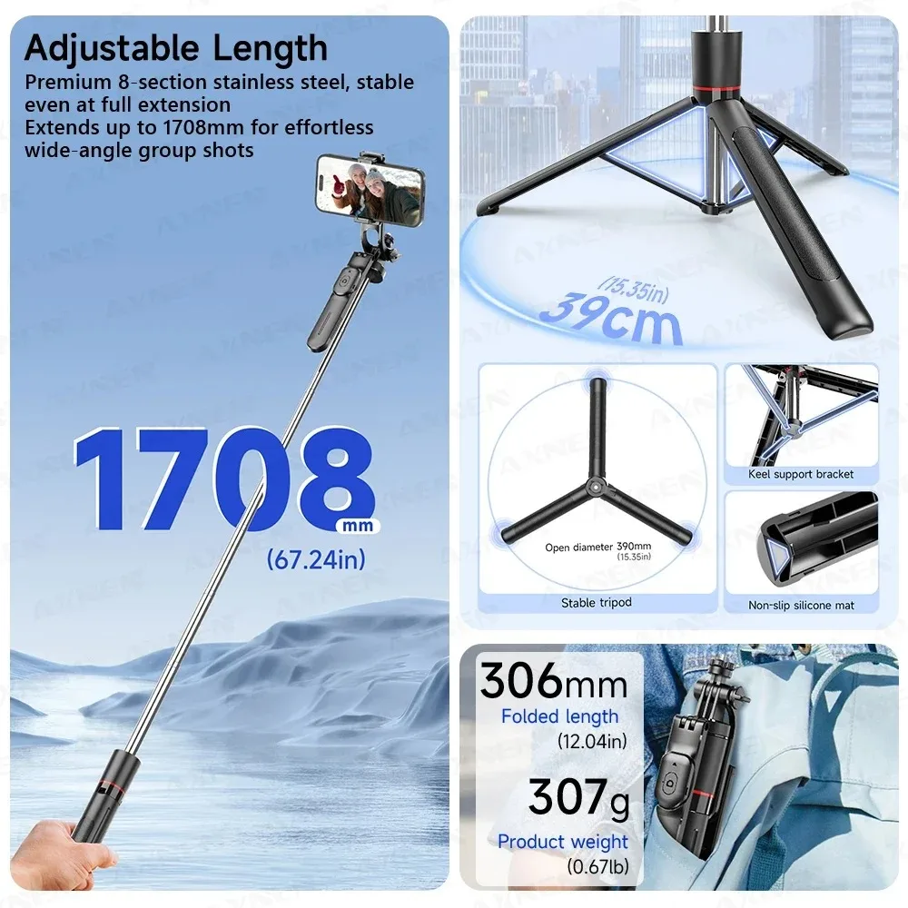 Video Head Tripod Carbon Fiber - Tripé para selfie stick F16 com