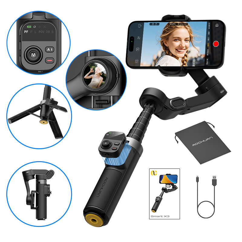 Gimbal Stabilizer For Phone 3 Axis - AOCHUAN Smart X3 360 ° Estabilizador