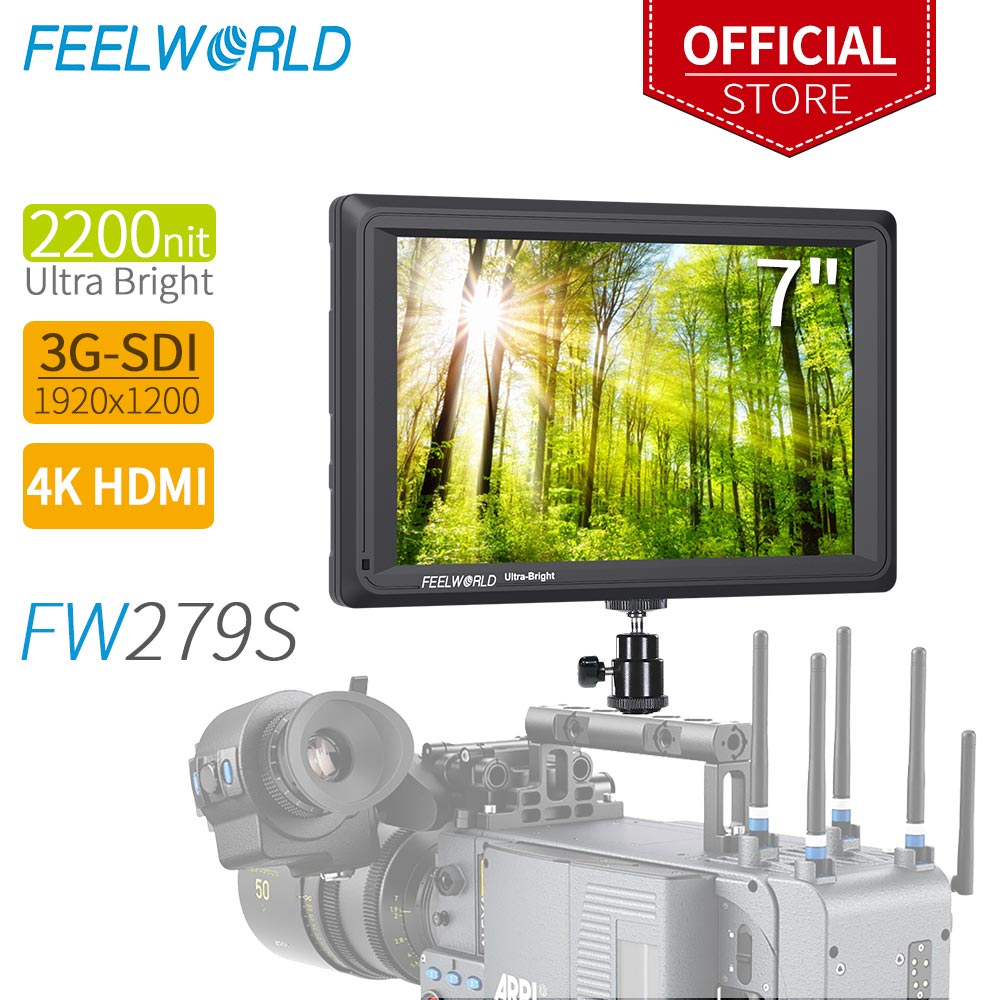 Camera Monitor 7 Inch Hdmi 4K - Feelworld-fw279s 2 200nit para câmera, monitor