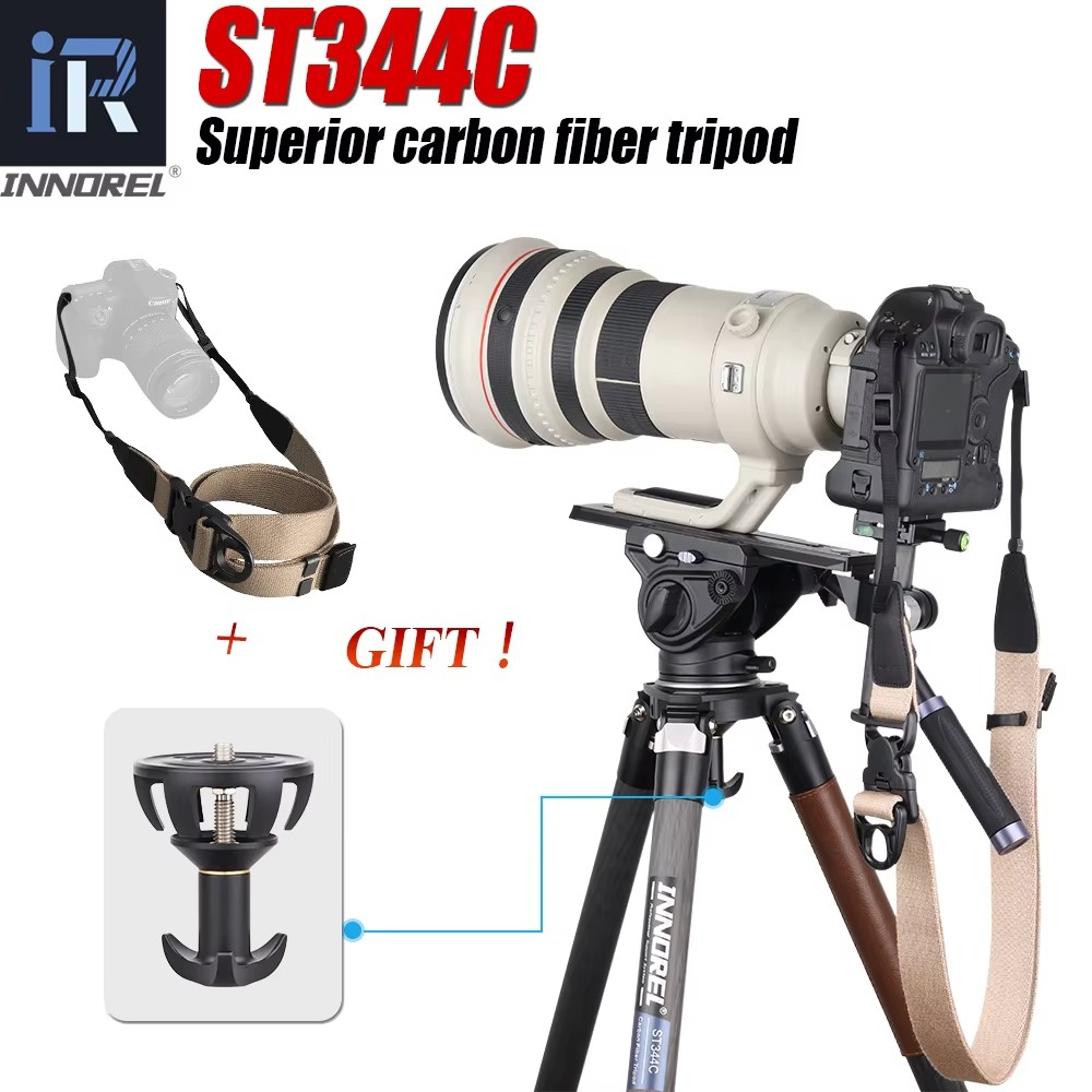 Video Tripod Fluid Head 75Mm - ST344C Tripé Monopé Profissional de Fibra