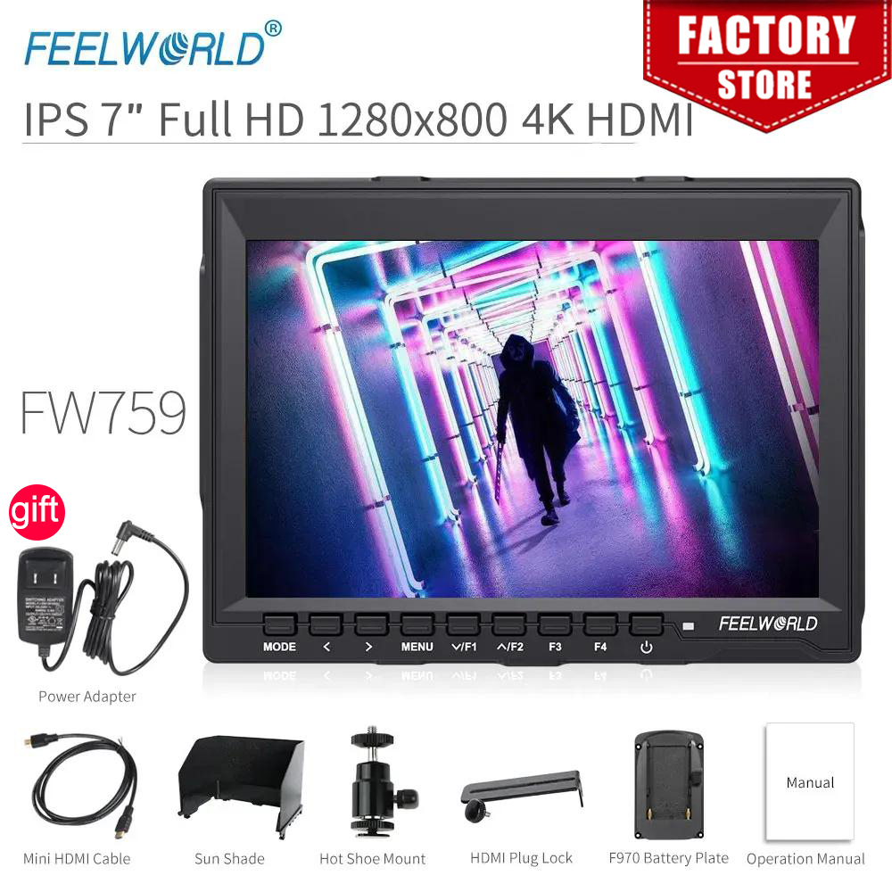 Camera Monitor 7 Inch Hdmi 4K - Monitor de campo da câmera DSLR