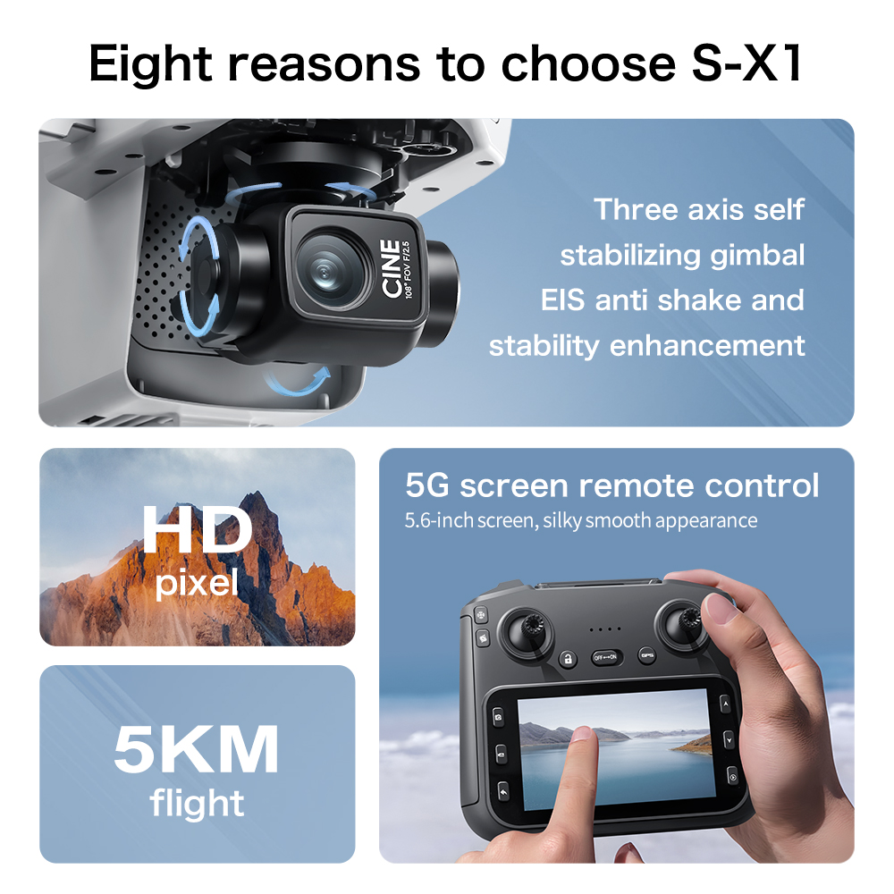 Drone Aéreo Original S-X1 GPS  - Camera Gimbal Stabilizer 3 Axis Dslr avaliação e preço