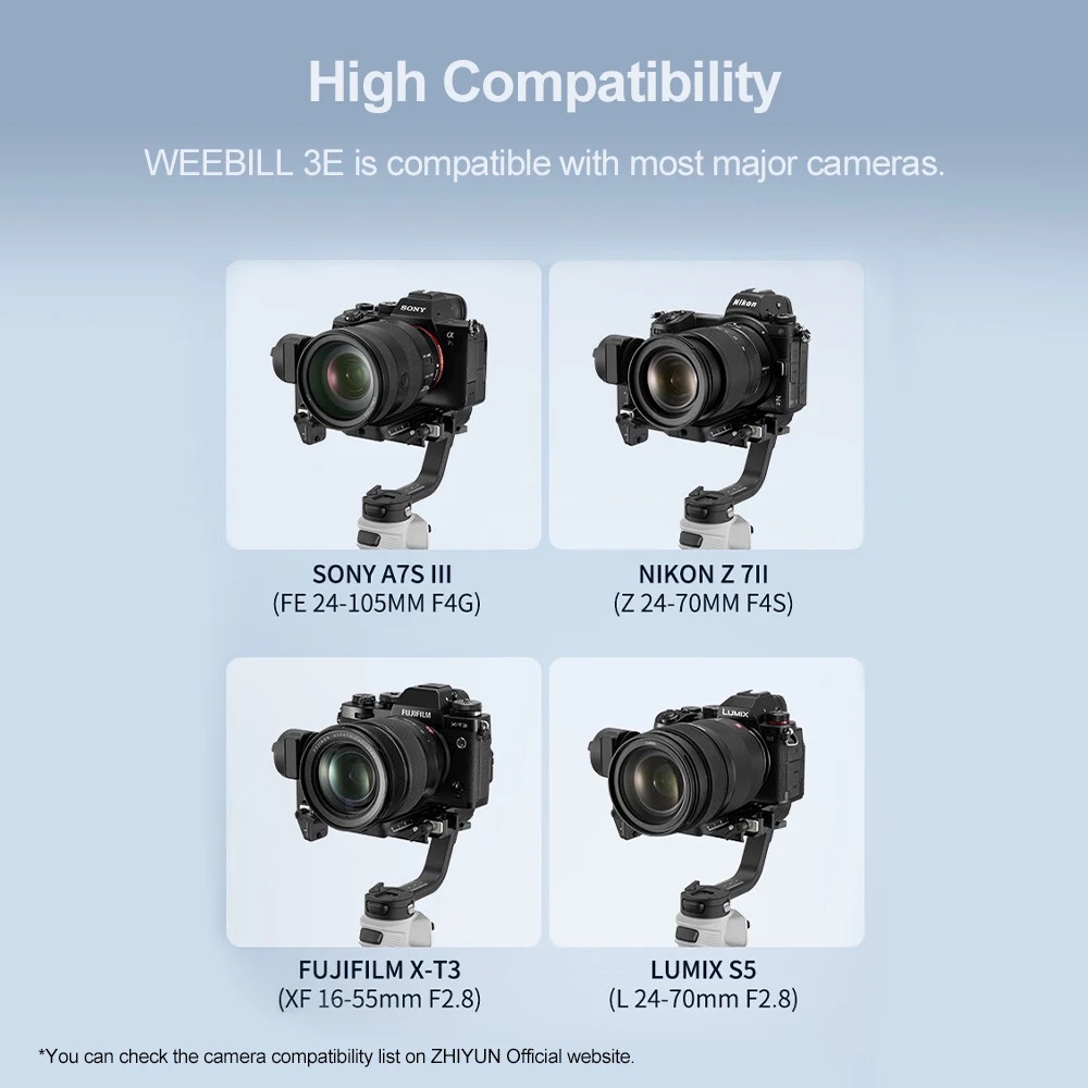 ZHIYUN-CINEPEER WEEBILL 3E Câm - Camera Gimbal Stabilizer 3 Axis Dslr avaliação e preço