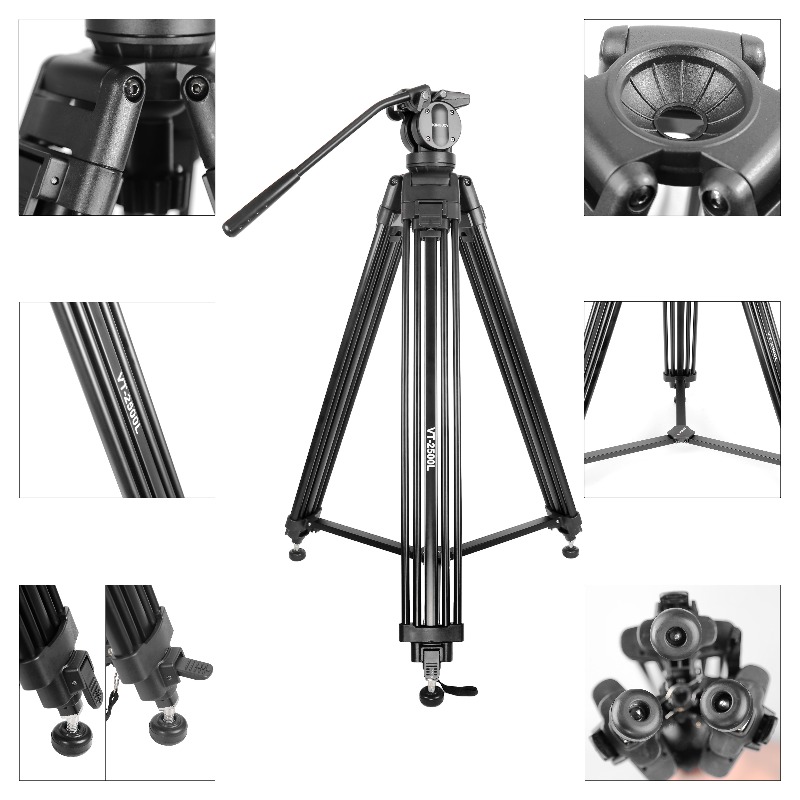 Kit de Tripé de Vídeo Profissi - Video Tripod Fluid Head 75Mm avaliação e preço