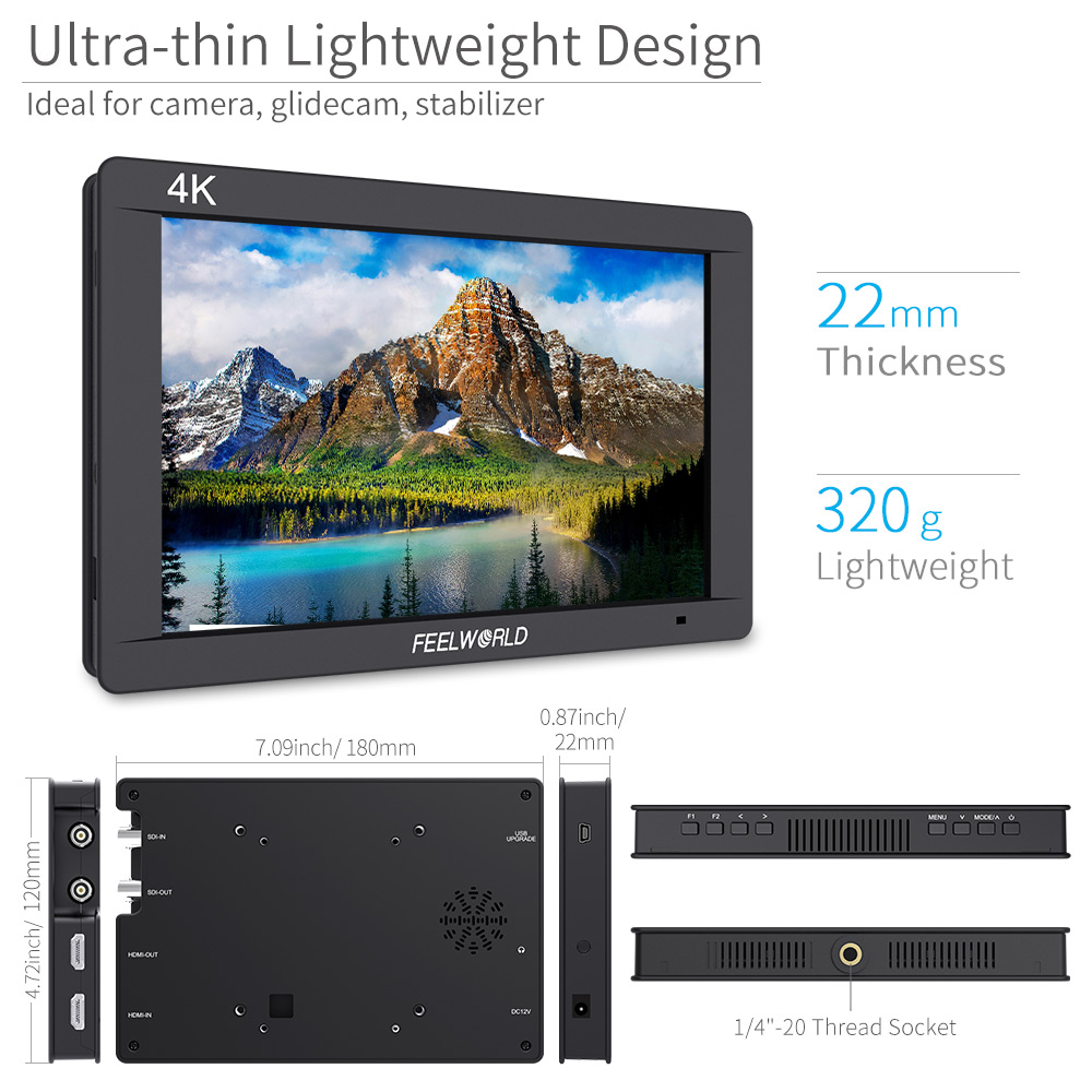 Monitor de Câmera FEELWORLD de - Camera Monitor 7 Inch Hdmi 4K avaliação e preço