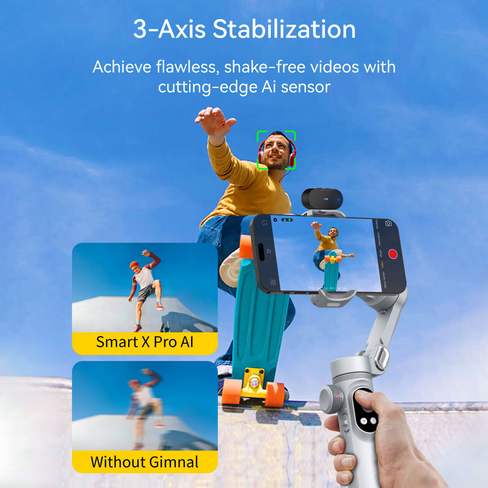 Aochuan inteligente xpro ai ra - Gimbal Stabilizer For Phone 3 Axis avaliação e preço