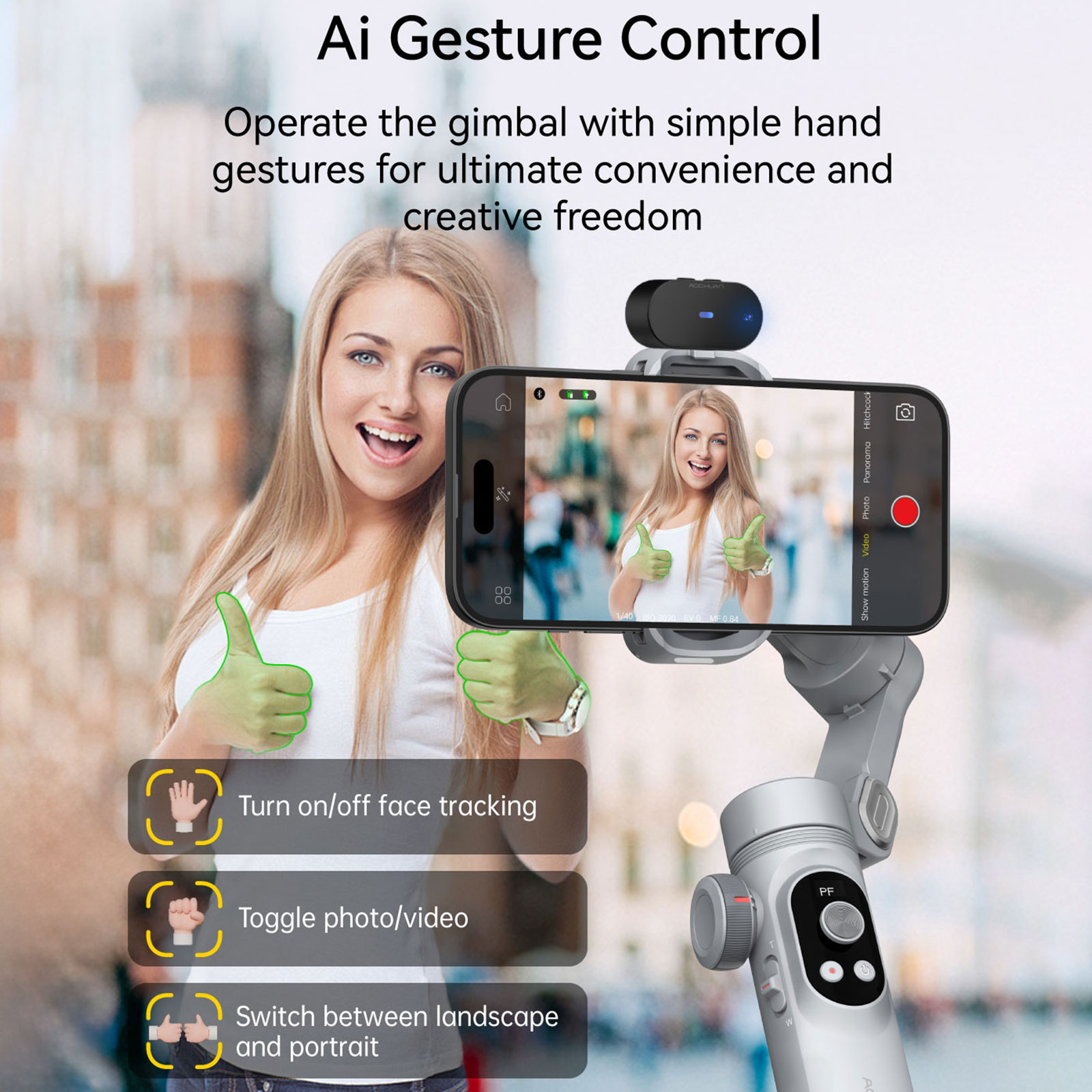 Aochuan inteligente xpro ai ra - Gimbal Stabilizer For Phone 3 Axis avaliação e preço