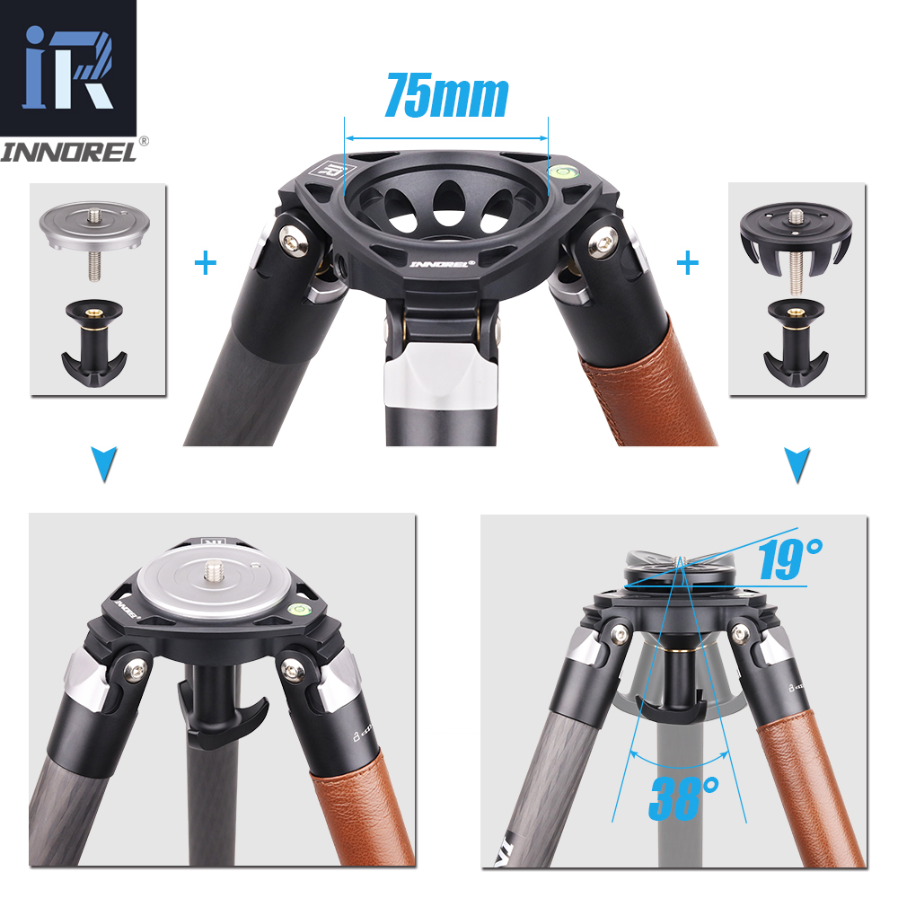 Tripé profissional de fibra de - Video Tripod Fluid Head 75Mm avaliação e preço