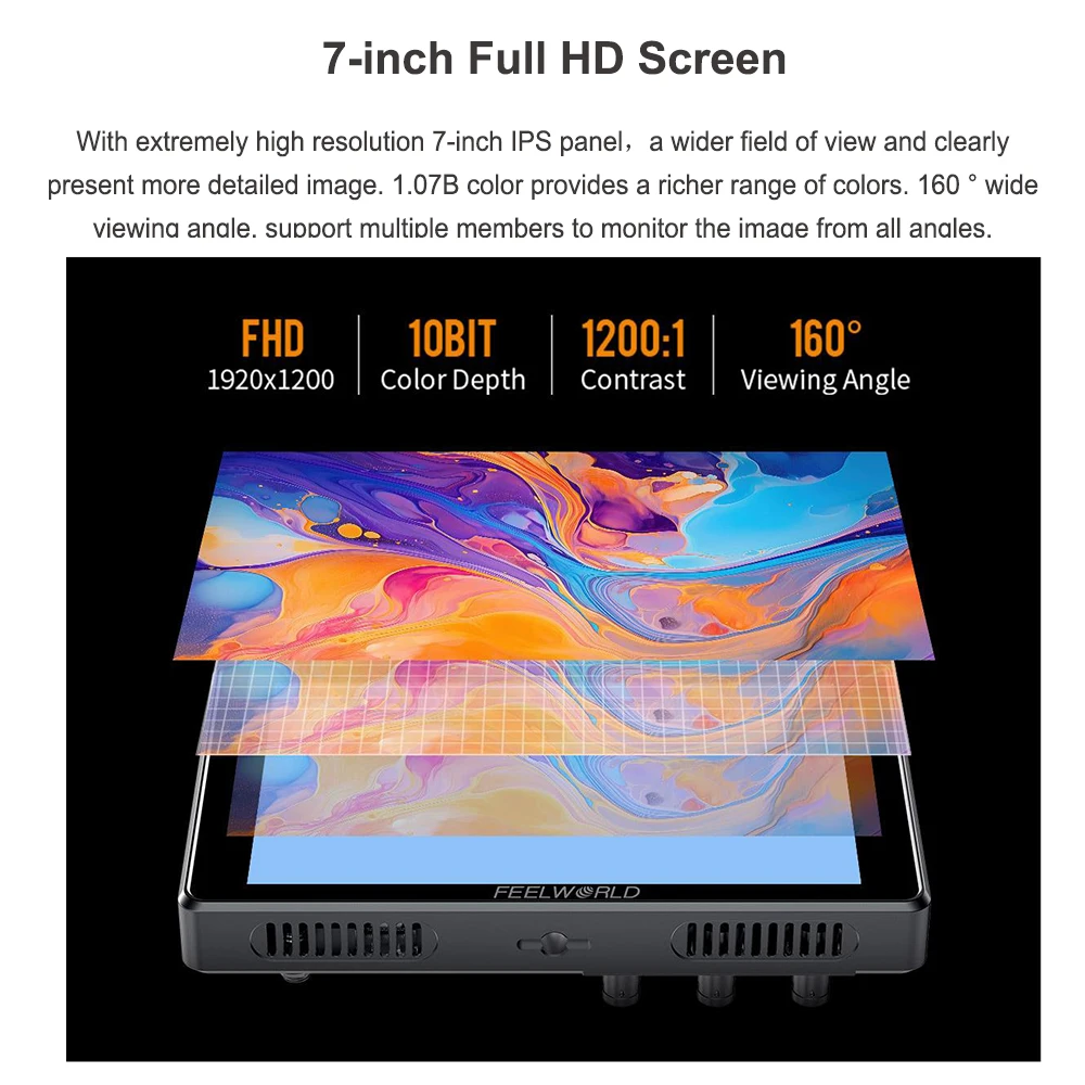 FEELWORLD S7 12G-SDI HDMI2.0 M - Camera Monitor 7 Inch Hdmi 4K avaliação e preço