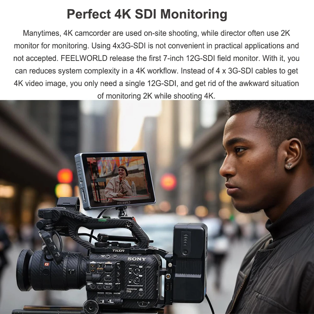 FEELWORLD S7 12G-SDI HDMI2.0 M - Camera Monitor 7 Inch Hdmi 4K avaliação e preço