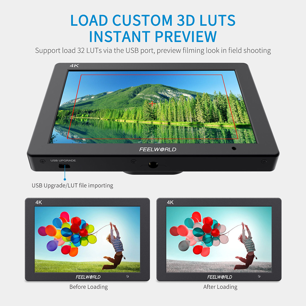 Feelworld-Monitor DSLR em camp - Camera Monitor 7 Inch Hdmi 4K avaliação e preço