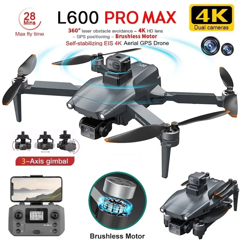 L600 pro max gps drone profiss - Camera Gimbal Stabilizer 3 Axis Dslr avaliação e preço