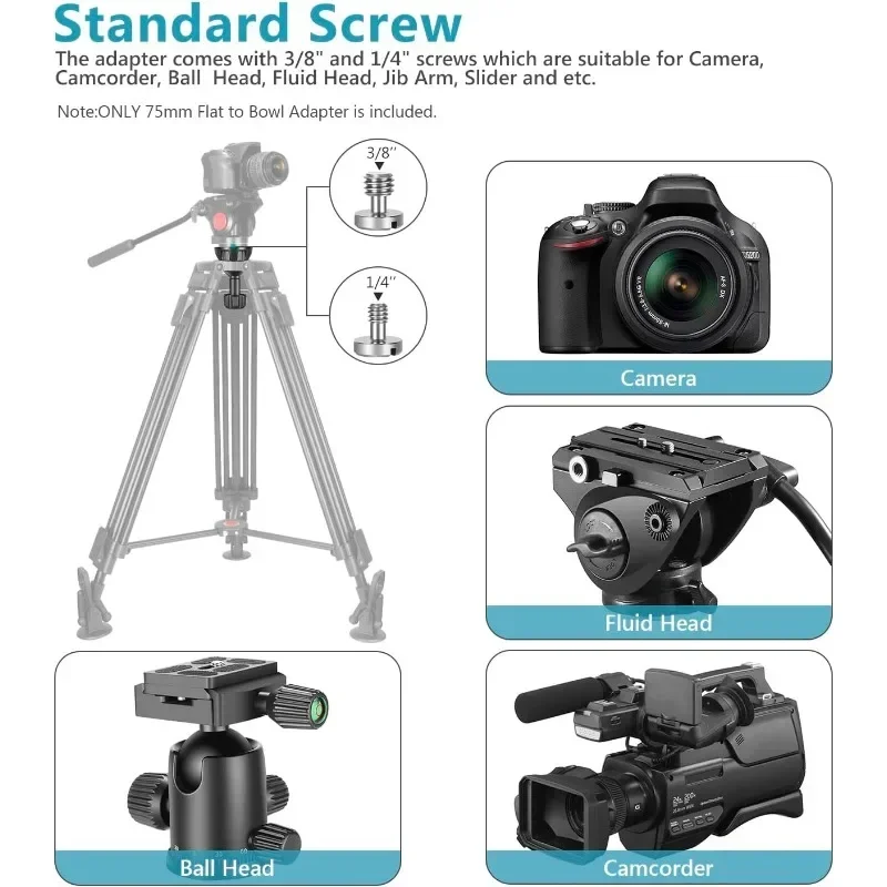 Adaptador de Bola de 75mm, Ada - Video Tripod Fluid Head 75Mm avaliação e preço