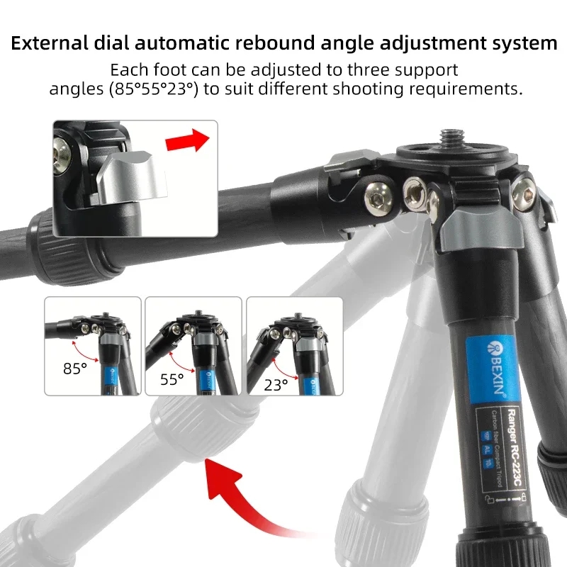 Bexin mini tripé de fibra carb - Video Head Tripod Carbon Fiber avaliação e preço