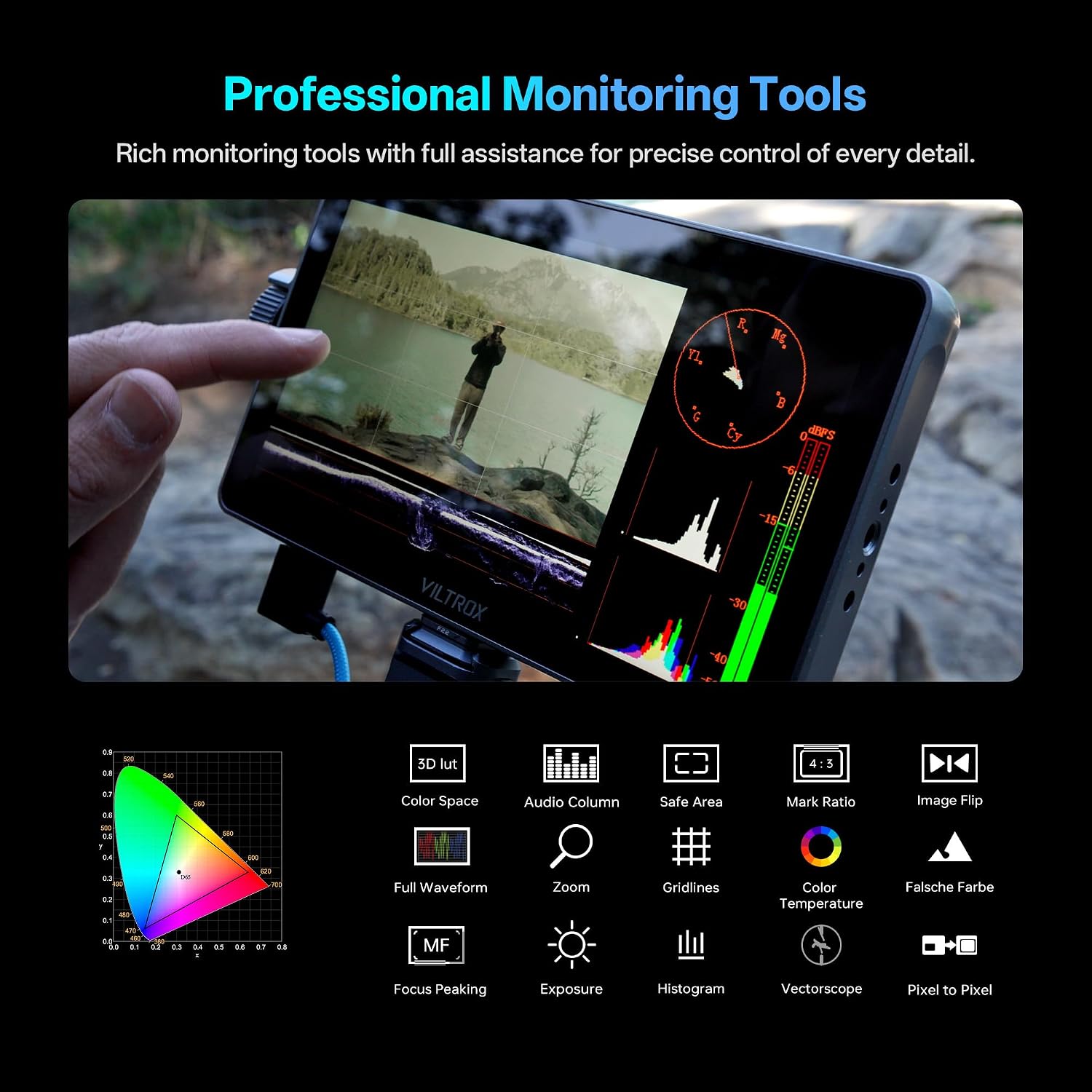 Monitor de Câmera VILTROX DC-A - Camera Monitor 7 Inch Hdmi 4K avaliação e preço