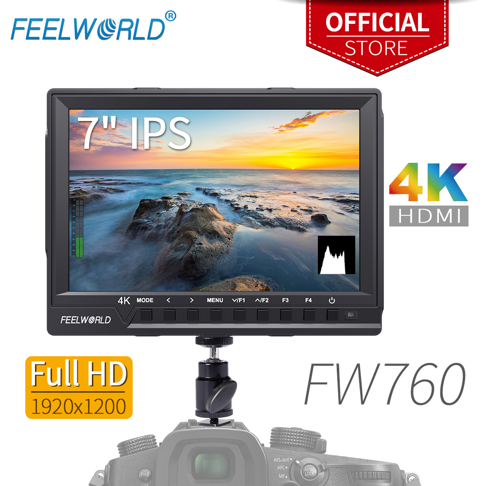 Feelworld-monitor fw760 4k ful - Camera Monitor 7 Inch Hdmi 4K avaliação e preço