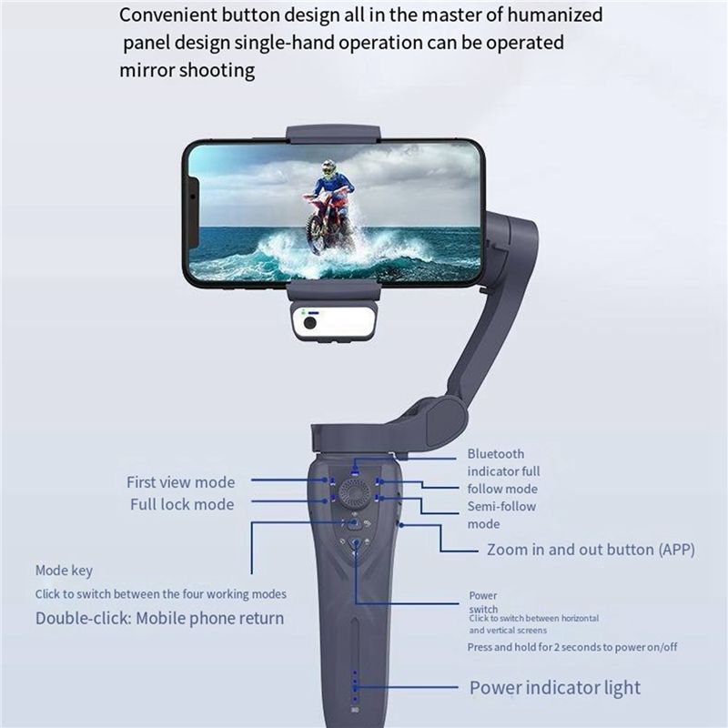 Estabilizador de Smartphone F1 - Gimbal Stabilizer For Phone 3 Axis avaliação e preço