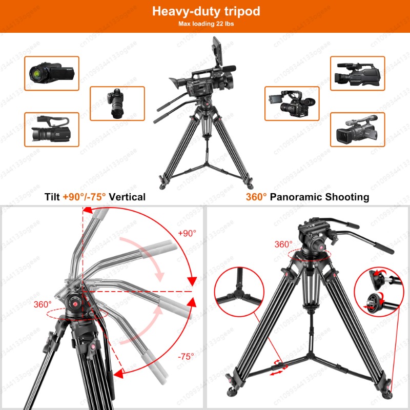 Novo Tripé de Vídeo Profission - Video Tripod Fluid Head 75Mm avaliação e preço