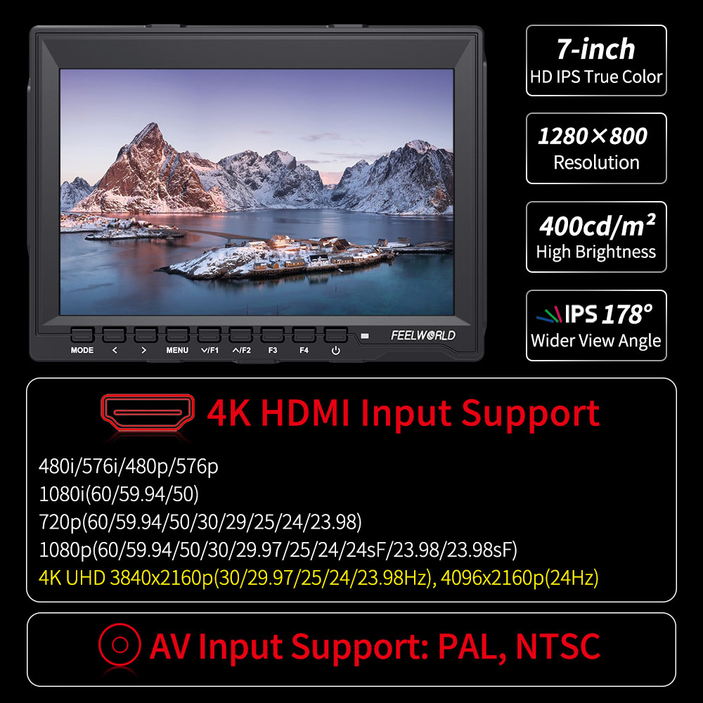 Monitor de campo da câmera DSL - Camera Monitor 7 Inch Hdmi 4K avaliação e preço