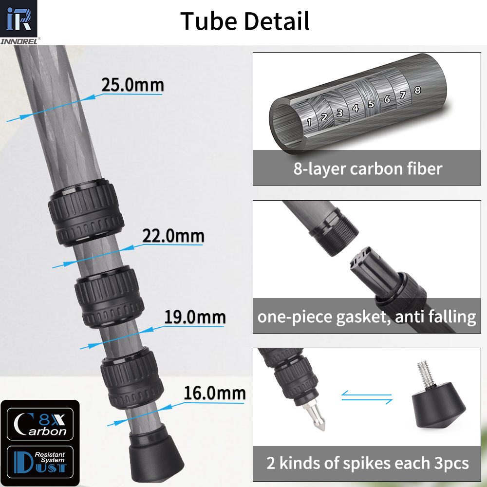 Innorel p254c tripé de carbono - Video Head Tripod Carbon Fiber avaliação e preço